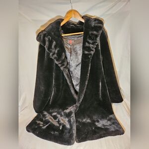 Faux fur hooded coat